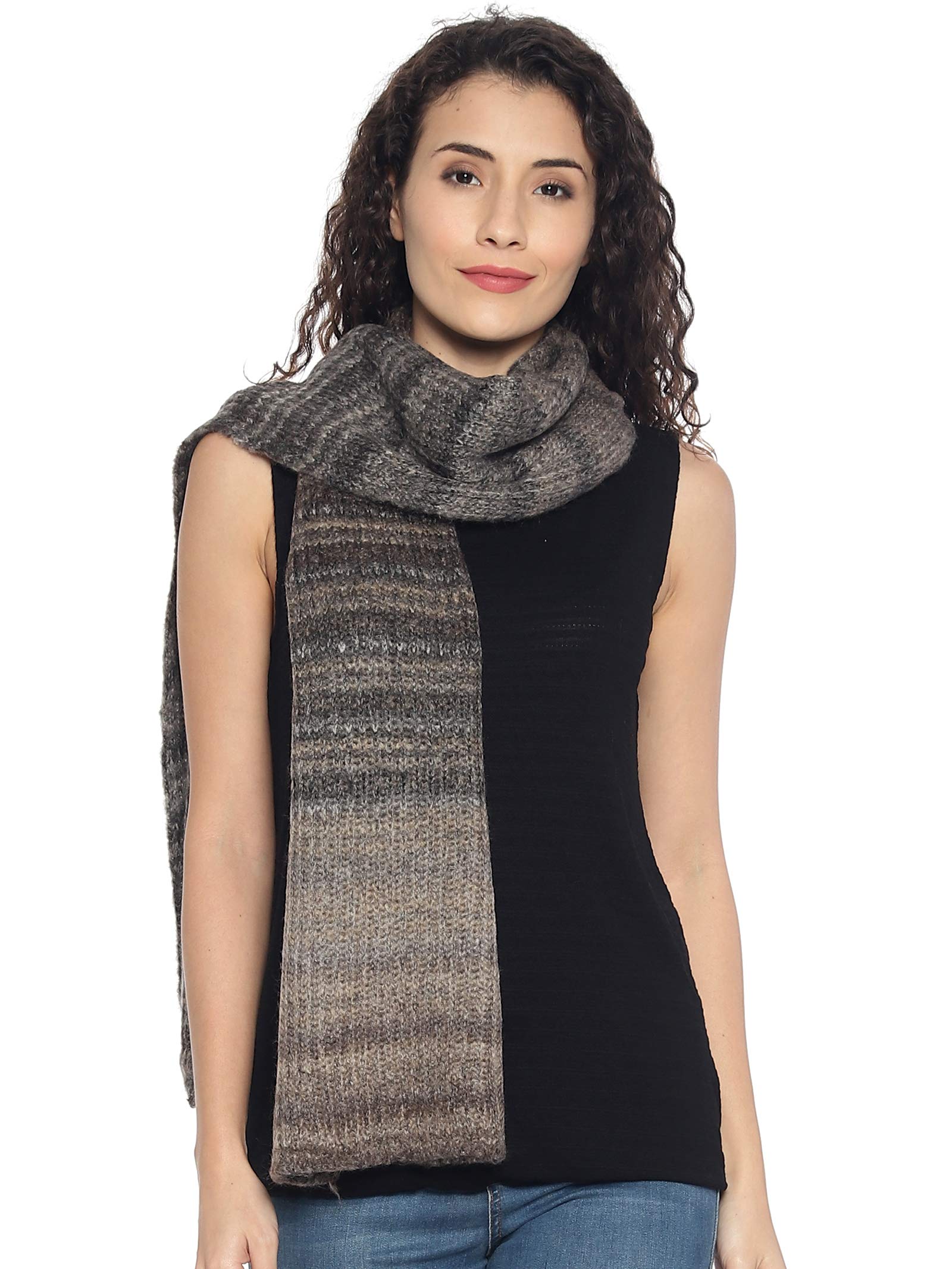 513 Women's's Acrylic Casual Winter Wear Striped Knitted Premium Muffler-picture-1