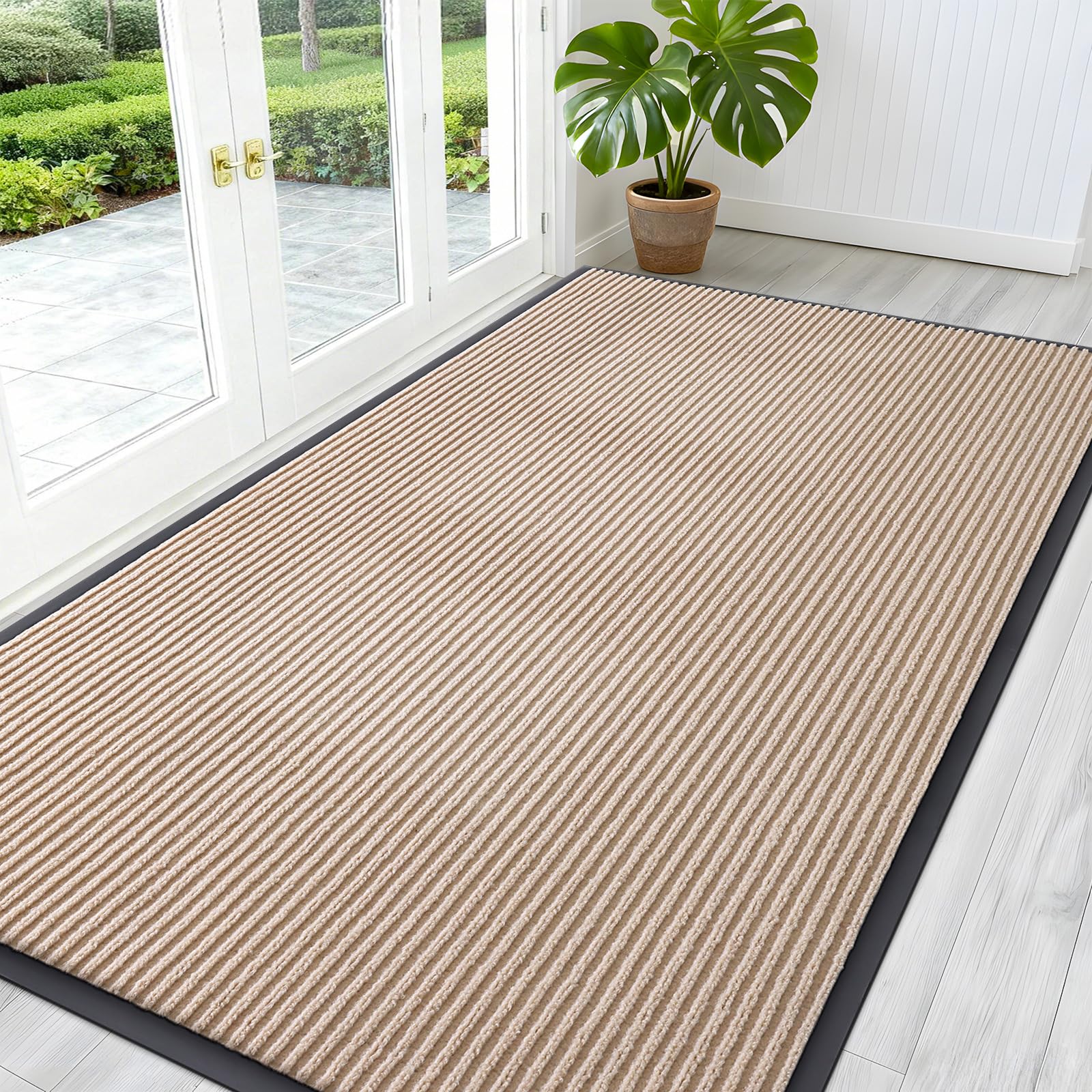 OLANLY Front Door Mat Indoor Outdoor Entrance, Waterproof Heavy Duty Doormat, Fade Resistant, Low Profile, Easy Clean Patio Porch Welcome Floor Mats for Entry, 29.5x17, Beige — view 163