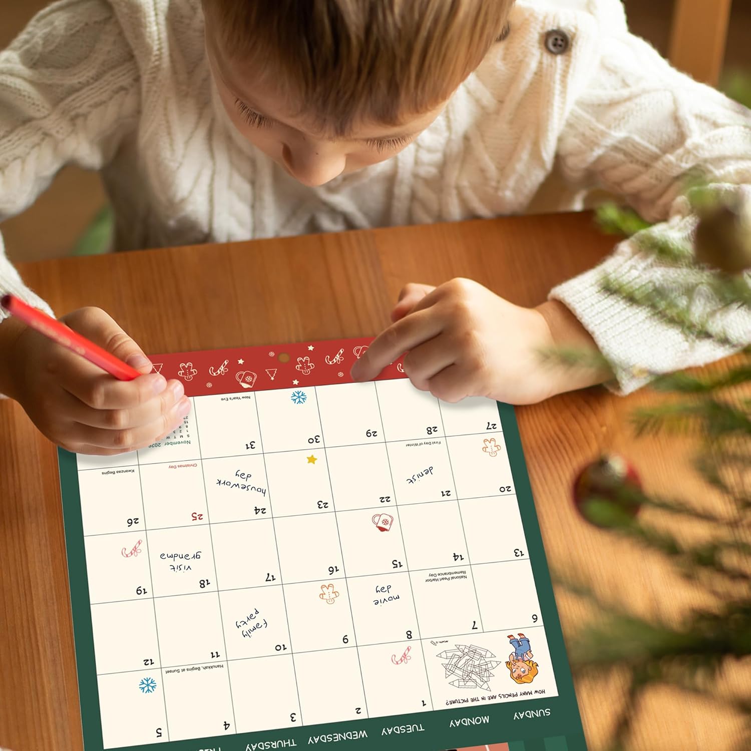 2026 Kids Calendar - Fantastic Amazing Marvelous Activity Wall Calendar for Kids, Jan. 2026 - Dec. 2026, Toddler Calendars for Home/Classroom, 12 Different Theme Games, Stickers and Storage Pocket - Image 6