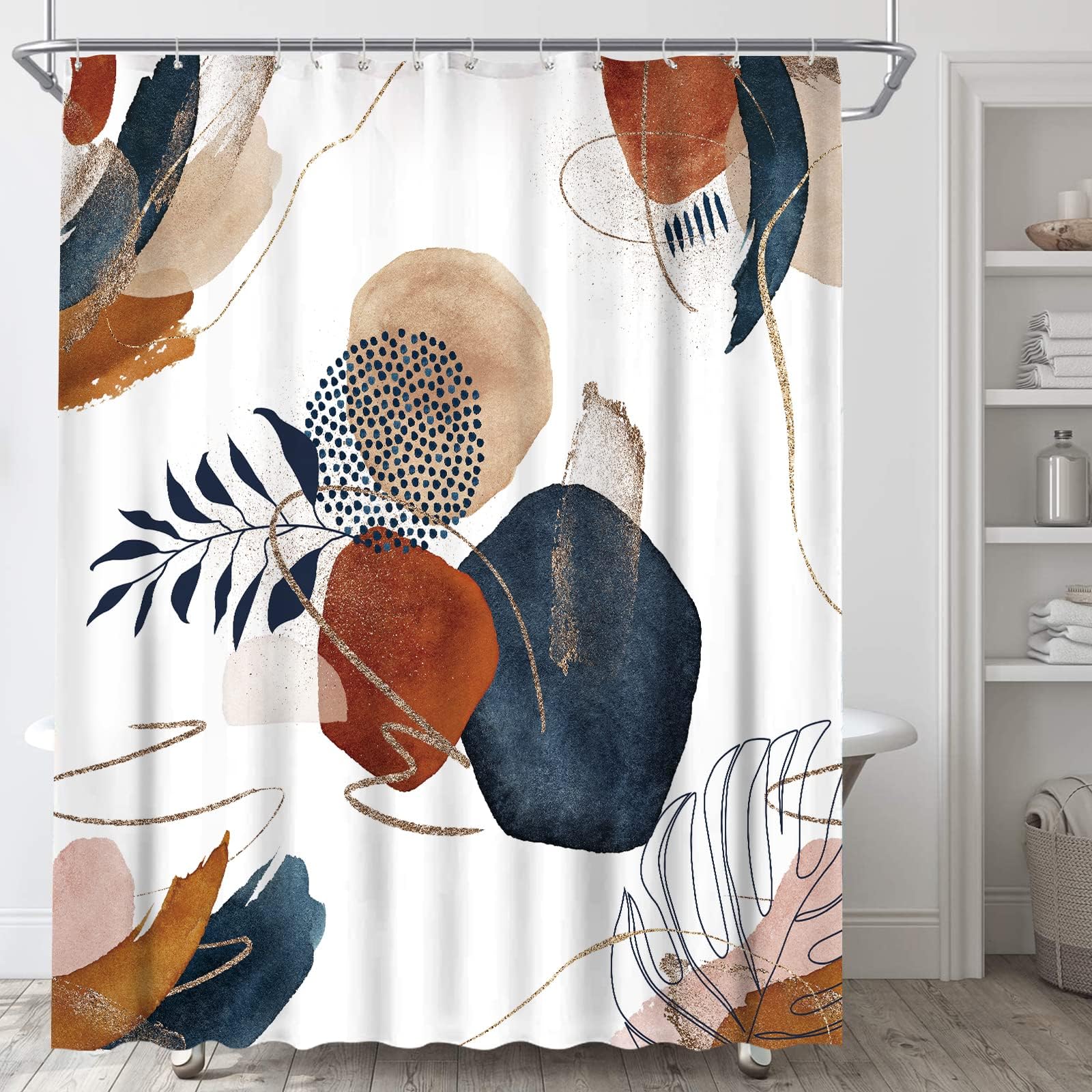 Rideau De Douche Ombré, Imperméable Et Anti-moisissure, Avec Crochets, 200 X 200 Cm (bleu Clair