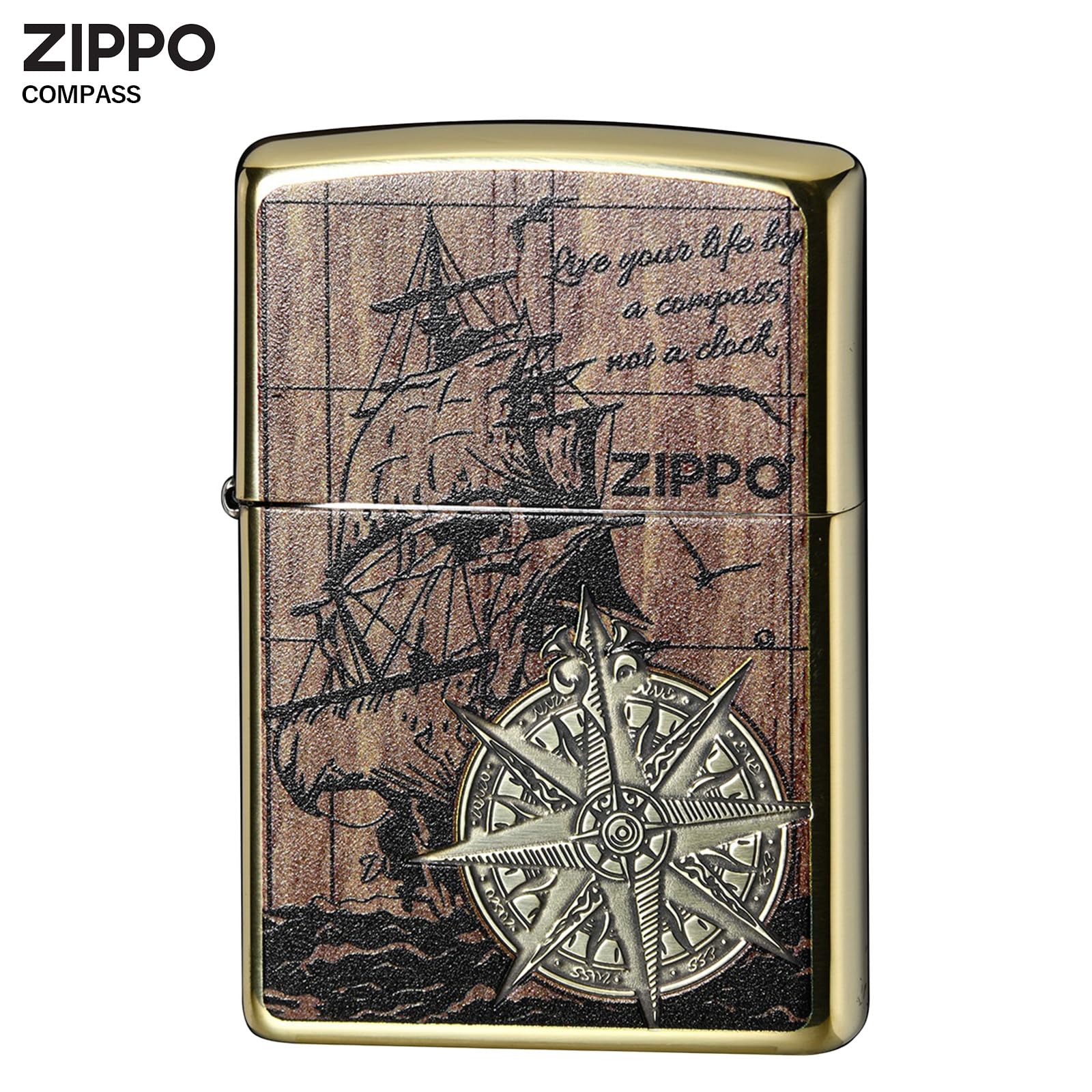 Amazon.com: Zippo 2BI-COMPASS Windproof Brass Lighter Compass
