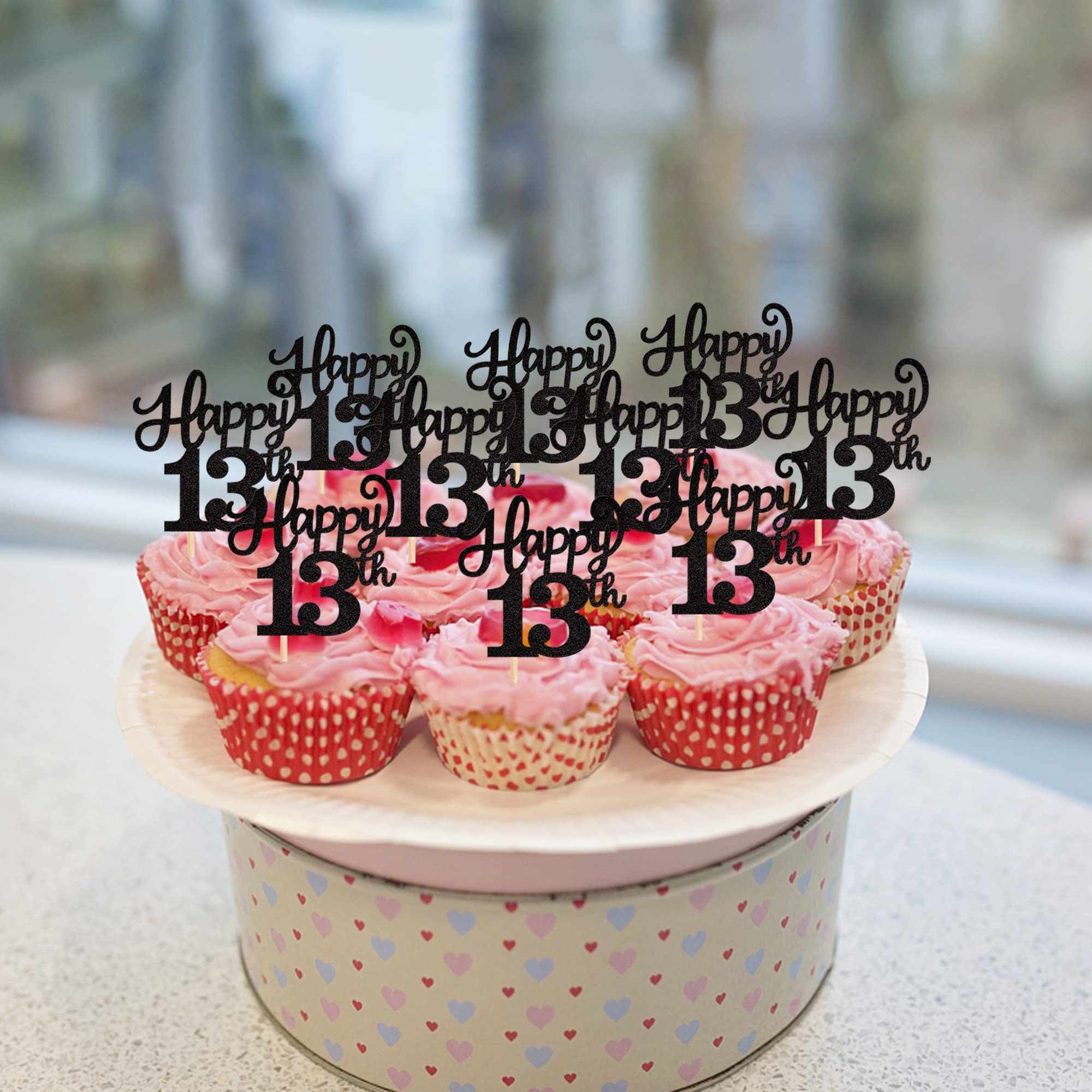 Gyufise 30 topper per cupcake con scritta Happy 30th Birthday