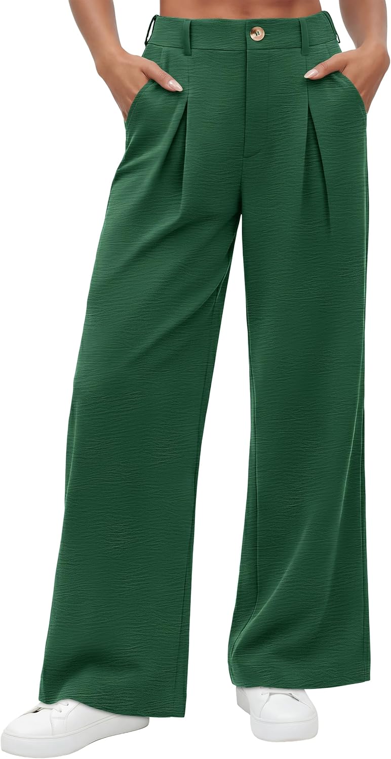 ANRABESS Women Wide Leg Dress Pants 2026 Summer High Waisted Business Casual Work Trousers Dressy Office Palazzo Pants Slacks