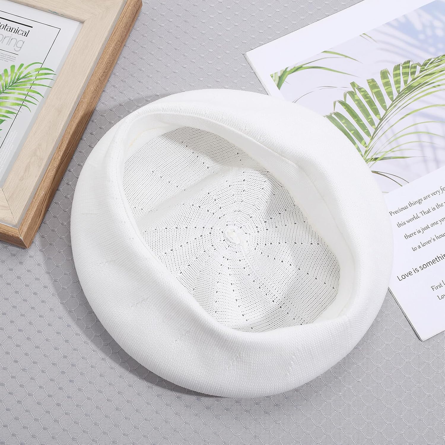 Ipetboom Women’s White Painter Beret Sun Protection Hat Thin Summer All-Match Beret Cap for Adults Lightweight Spring Outdoor Casual Wear
