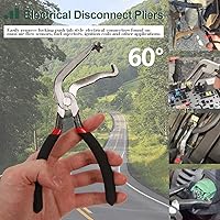 Vista 2 de Alicates de desconexión eléctrica, alicates para conectores eléctricos para autos con curva de 60 grados, herramientas para línea de combustible