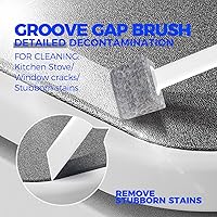 Vista 5 de Holikme - Juego de cepillos para limpieza profunda, esponjas con punta raspadora para paredes de piscina, baño, lechada, suelo, bañera, ducha y Negro