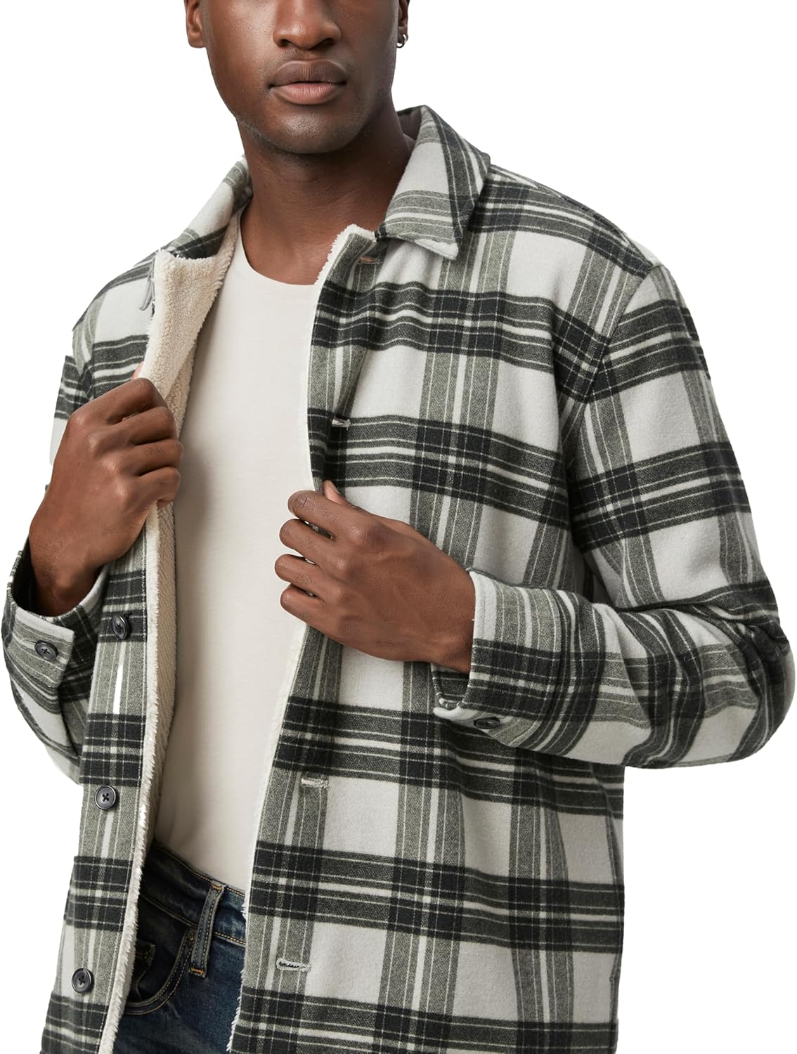 PAIGE mens Rangel Plaid Fleece Lined Jacket - Image 5
