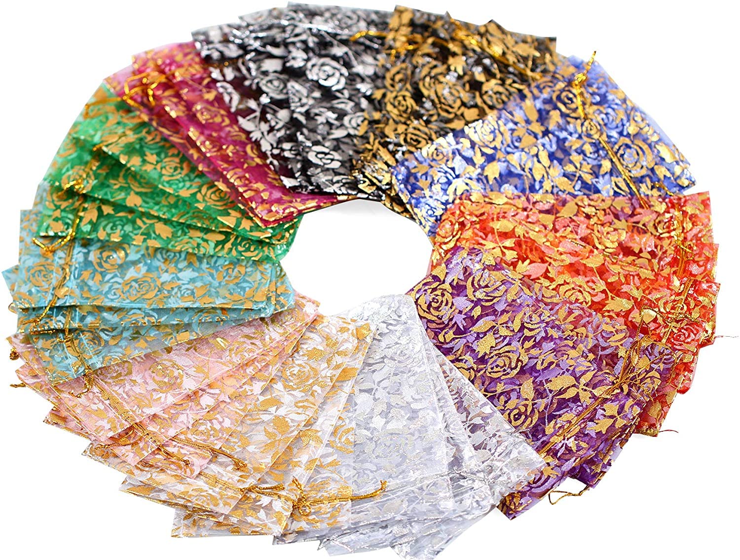Swastikart 10x14 CMs Pack of 10Pcs. Organza Bags - Party Favor for Return Gift Drawstring Pouch for Dry Fruits Packing Wedding Party Favour Gift Bags - Mix Colours (B0BDXR4PTM) Amazon Price History, Amazon Price Tracker