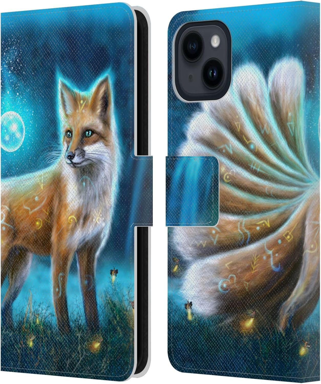 Head Case Designs Officially Licensed Anthony Christou Black Panther Fantasy Art Leather Wallet Case Compatible with Apple iPhone 15