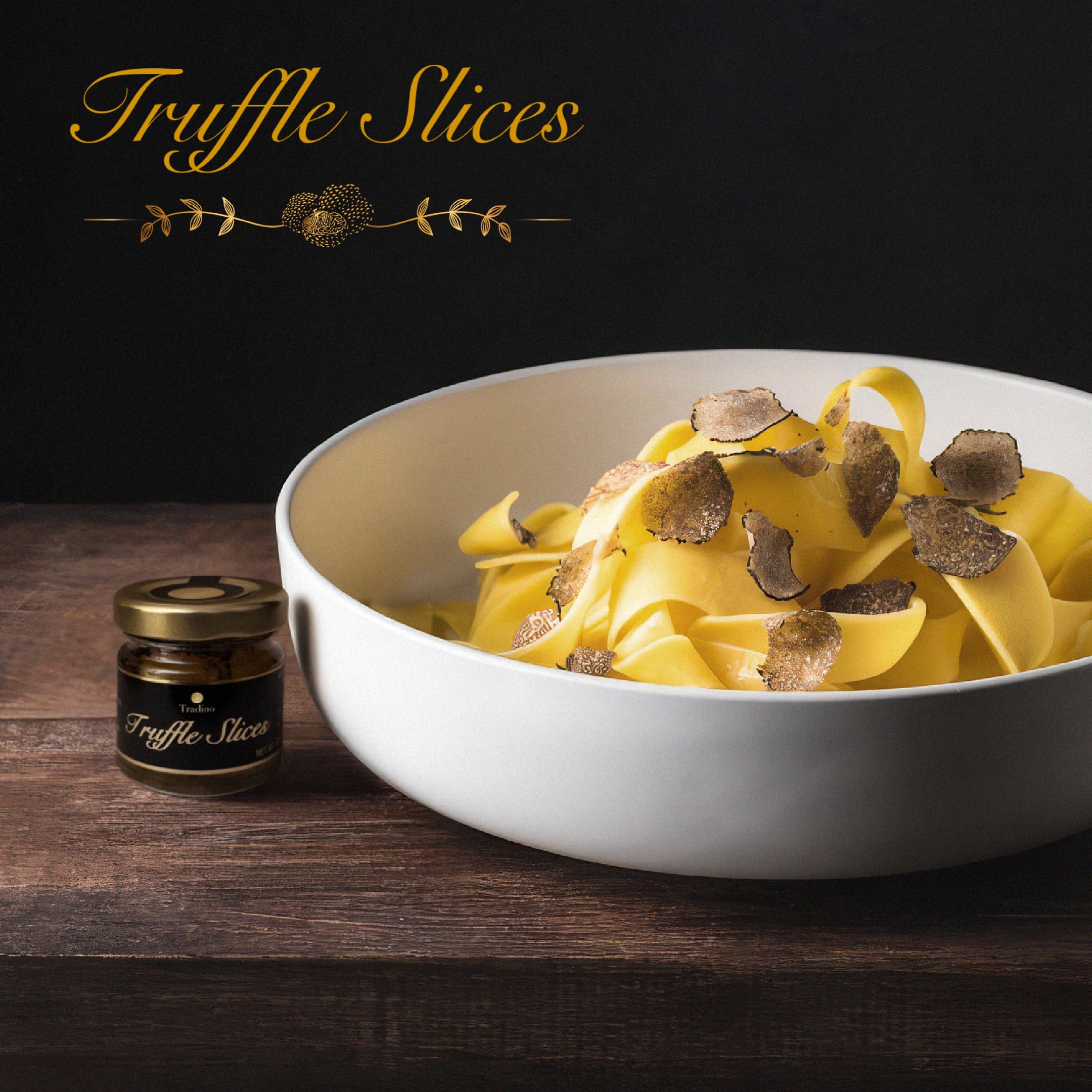 Tradino Premium Black Truffle Slices | Artisanal Italian Truffles | Fresh Black Truffle Carpaccio | Perfect for Easter Brunch, Appetizers & Holiday Cooking | Gourmet Dish Enhancer | 30g (1 oz)