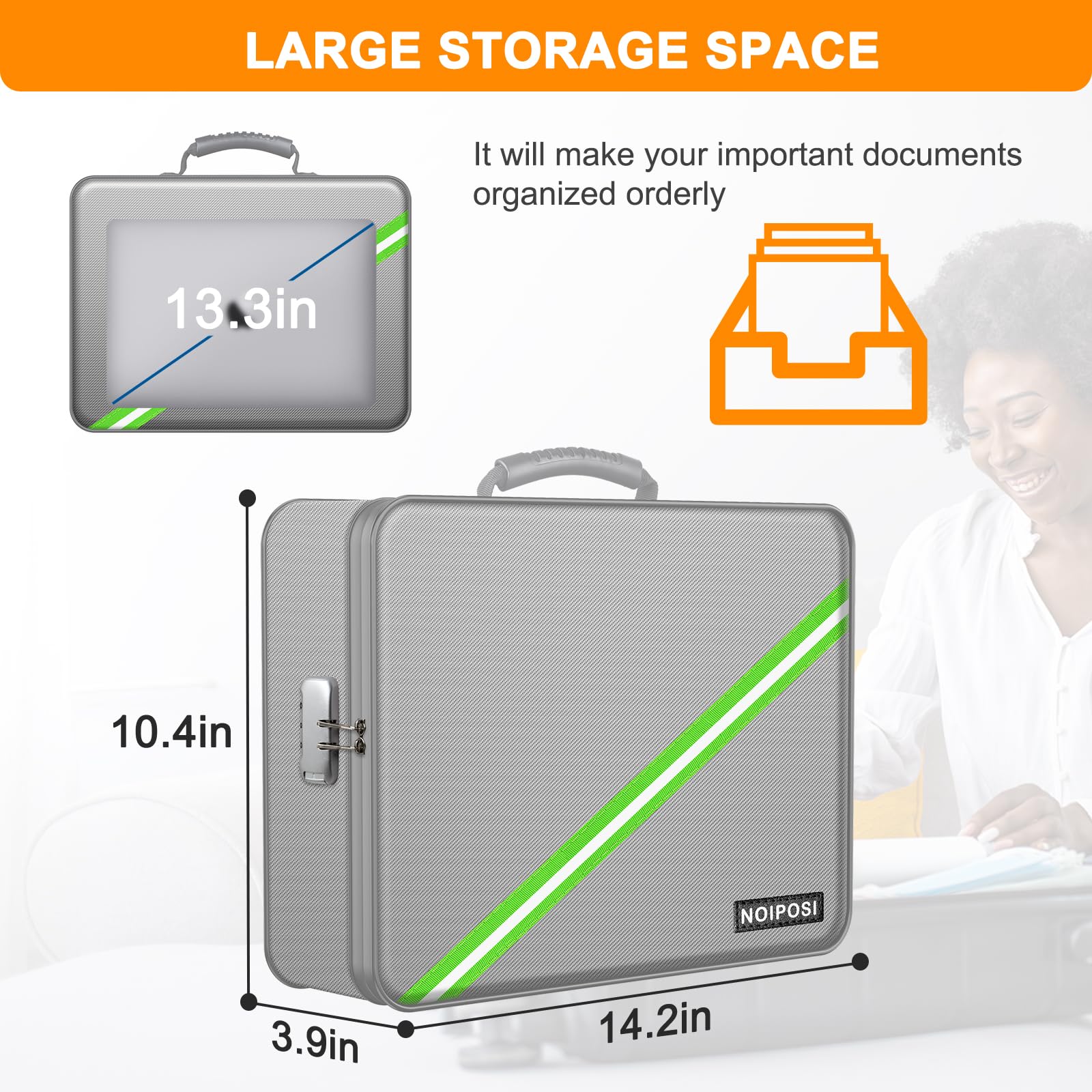 Weatherproof Document Storage Box Waterproof Safe Box Fireproof Document Box - 5200°F Heat Resistant ...