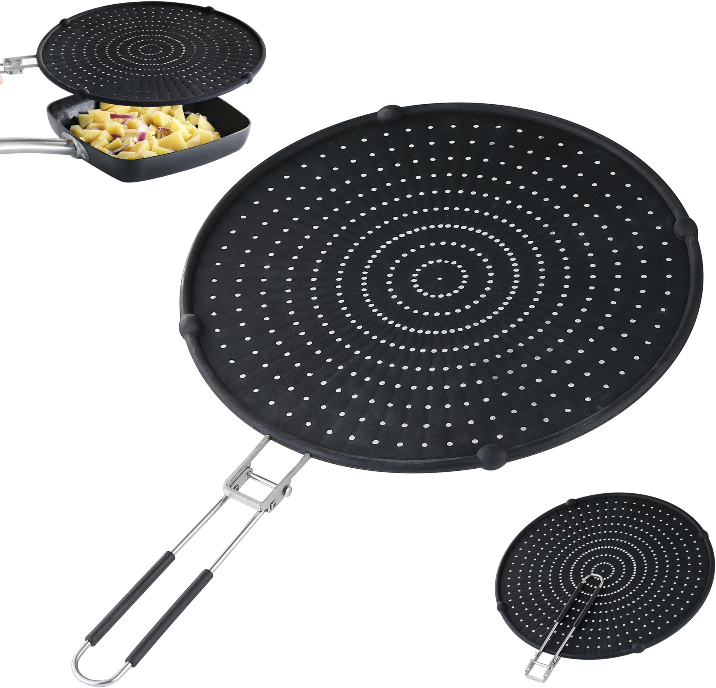 Frcctre 2 Pack Silicone Splatter Screen for Frying Pan, 13