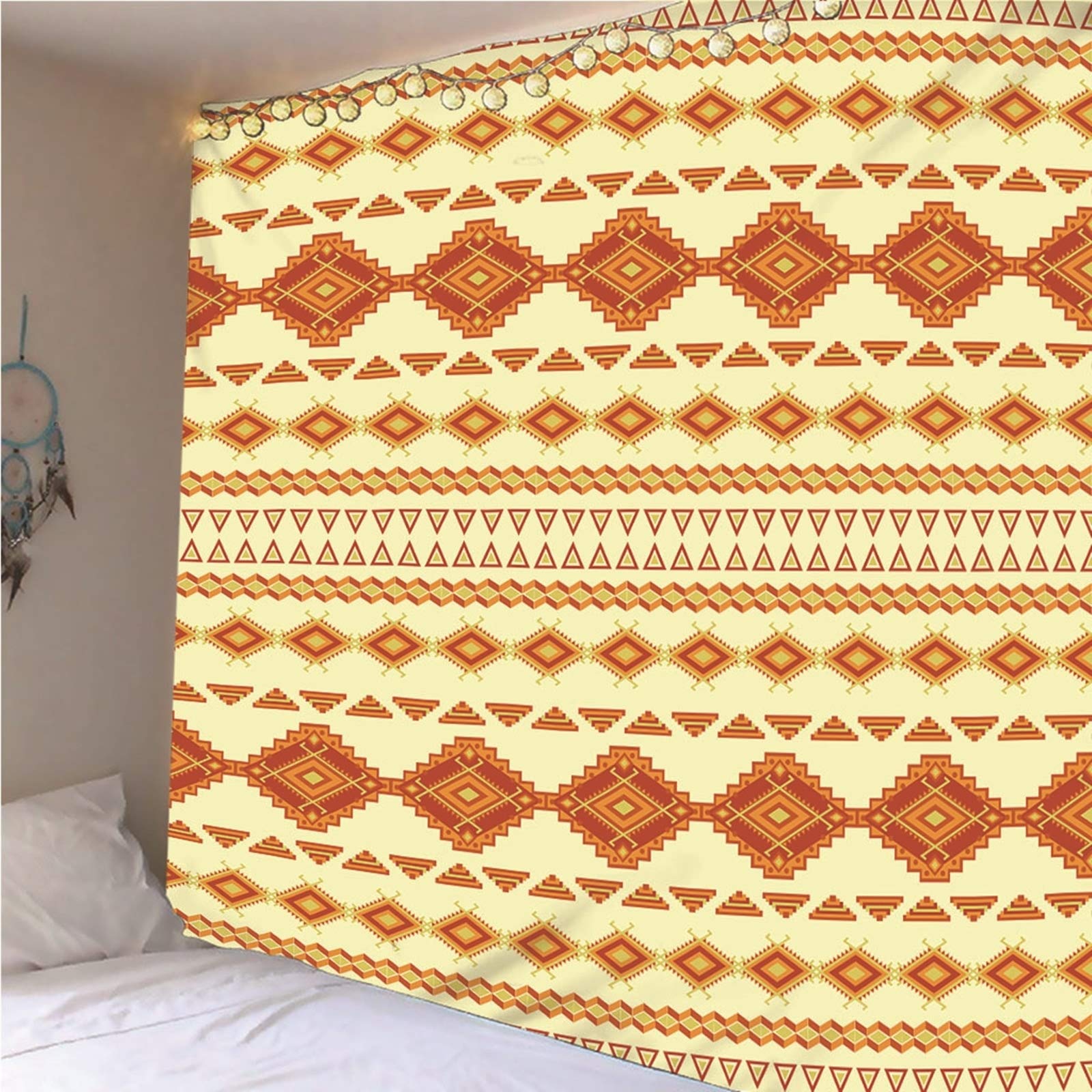 Aeici Tapiz De Tela, Tapiz Pared Rectangular Étnico Tapiz Pared Wall Hanging, Bedsheet(200X200Cm)