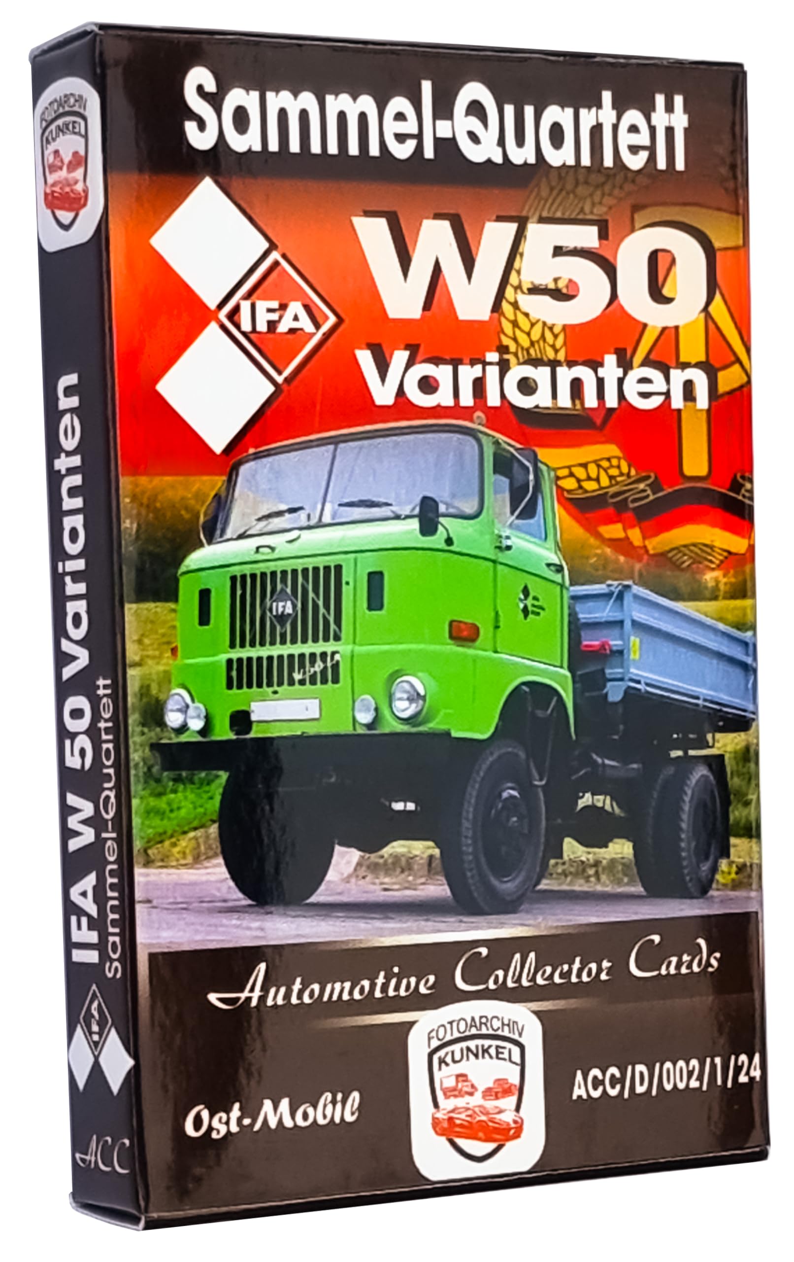 Automotive Collector Cards: IFA W 50 Varianten Quartett – 32 Karten, Ostalgie, Trumpfspiel, Dreisprachig (deutsch, Englisch, Tschechisch)