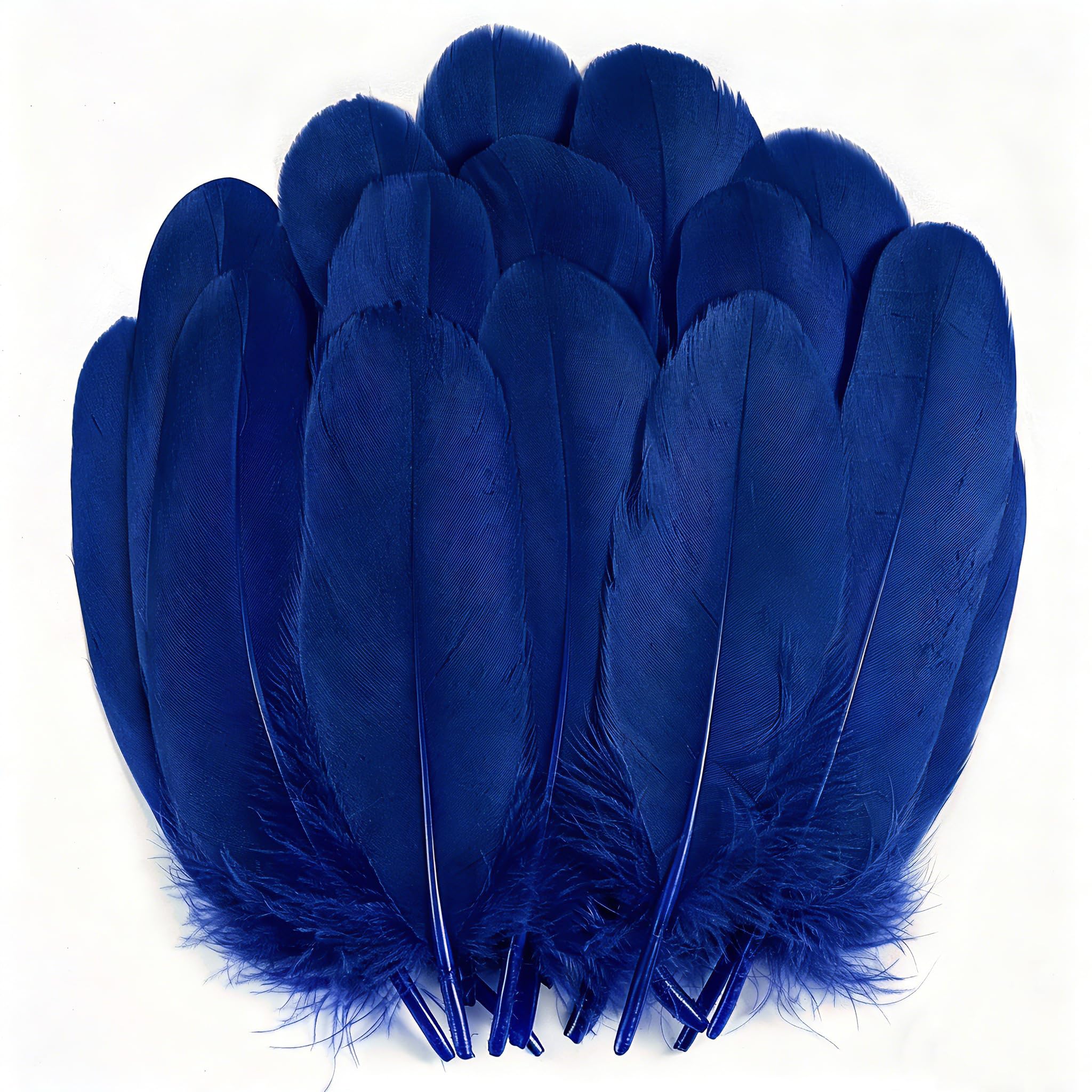 Holmgren Navy Blue Goose Feathers for DIY Crafting, 200pcs 5-7inch — image 1