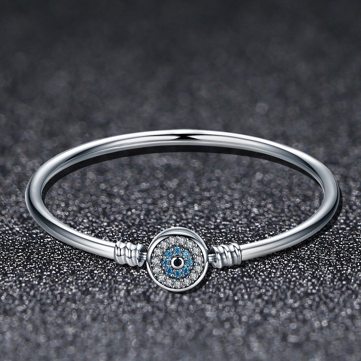 Pulsera De Cadena De Serpiente De Plata Esterlina Con Ojo Bracelet