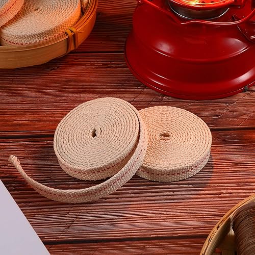 Miniatura 4 de 5 rollos de mechas de lámpara de aceite planas con puntada para lámparas de aceite y quemadores de velas, 30 pies (rojo, 12 pulgada)