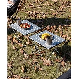 iClimb Ultralight Compact Camping Folding Table with Carry Bag (Reinforced Silver - S)