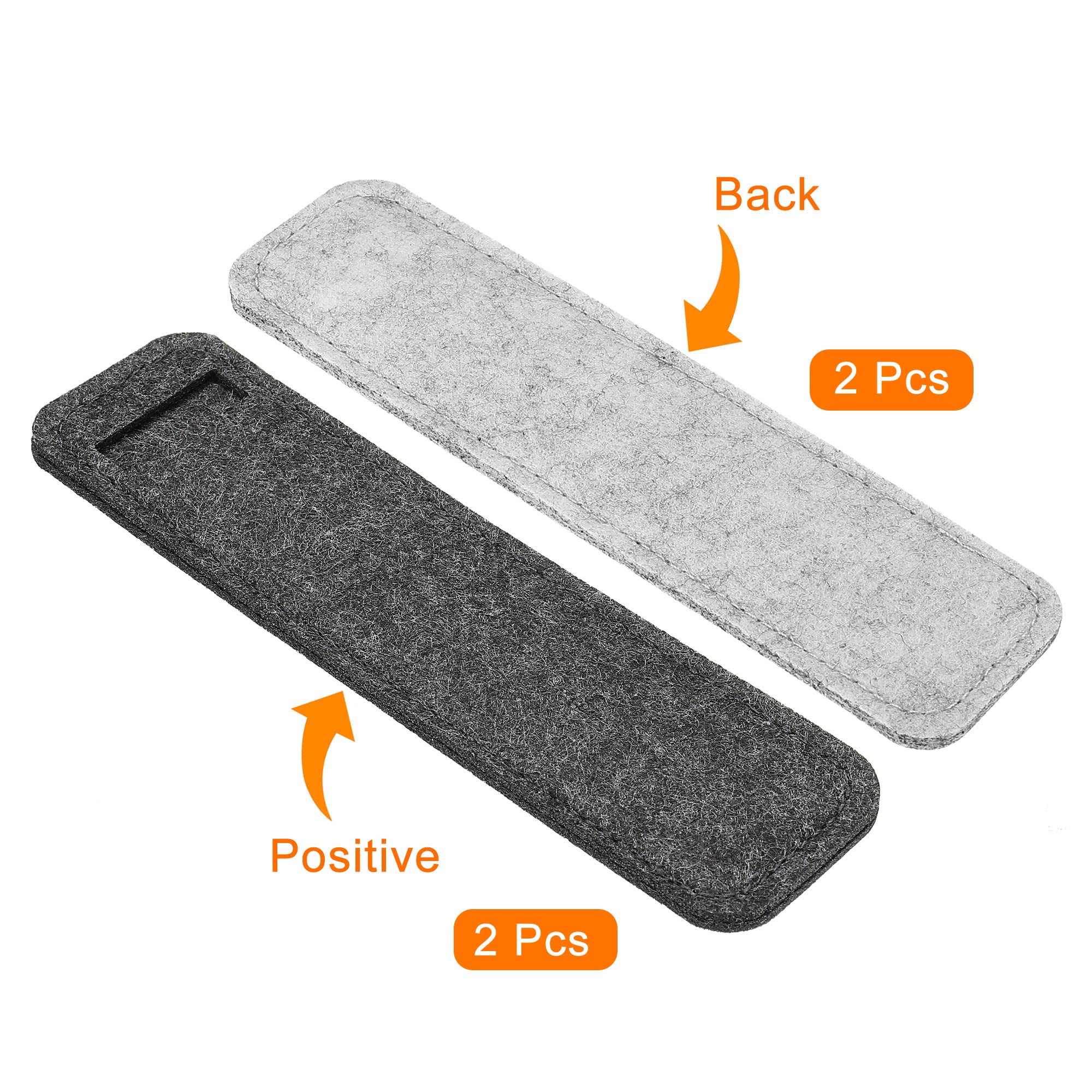 PATIKIL Felt Pen Case 4 Pack Pencil Bag Mini Pocket Protector Storage Sleeve Pouch Holder, Gray Dark Gray - Image 3