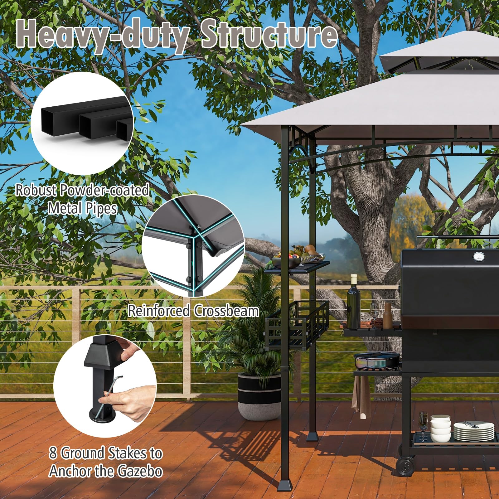 Amazon.com : Tangkula 8x5 Ft Grill Gazebo, 2-Tier Barbecue Gazebo