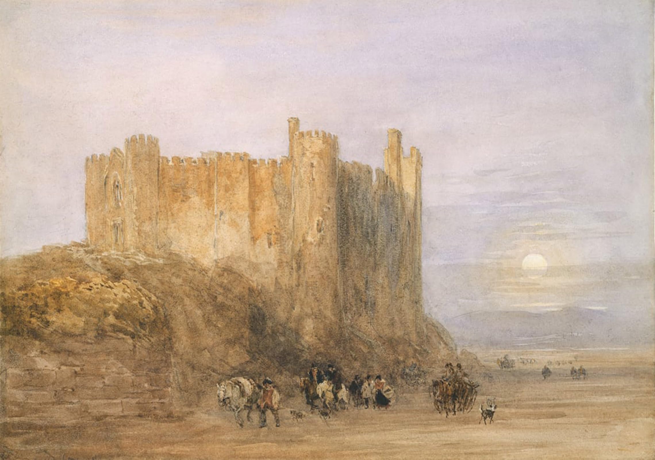 SERENDIPITP Abstract Painting Mural Print Picture Wall Decor Painting Laugharne Castle by David Cox Vintage Wall Artwork for Home Decor 60x90cm