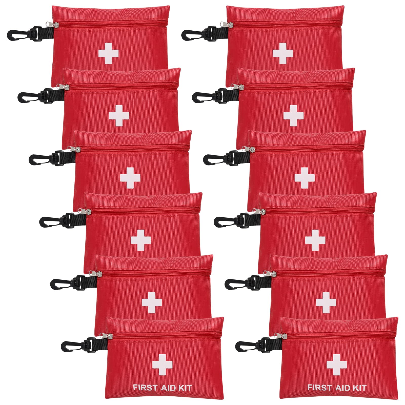 12pcs Mini First Aid Kit Empty Bag with Hooks(Bag Only)