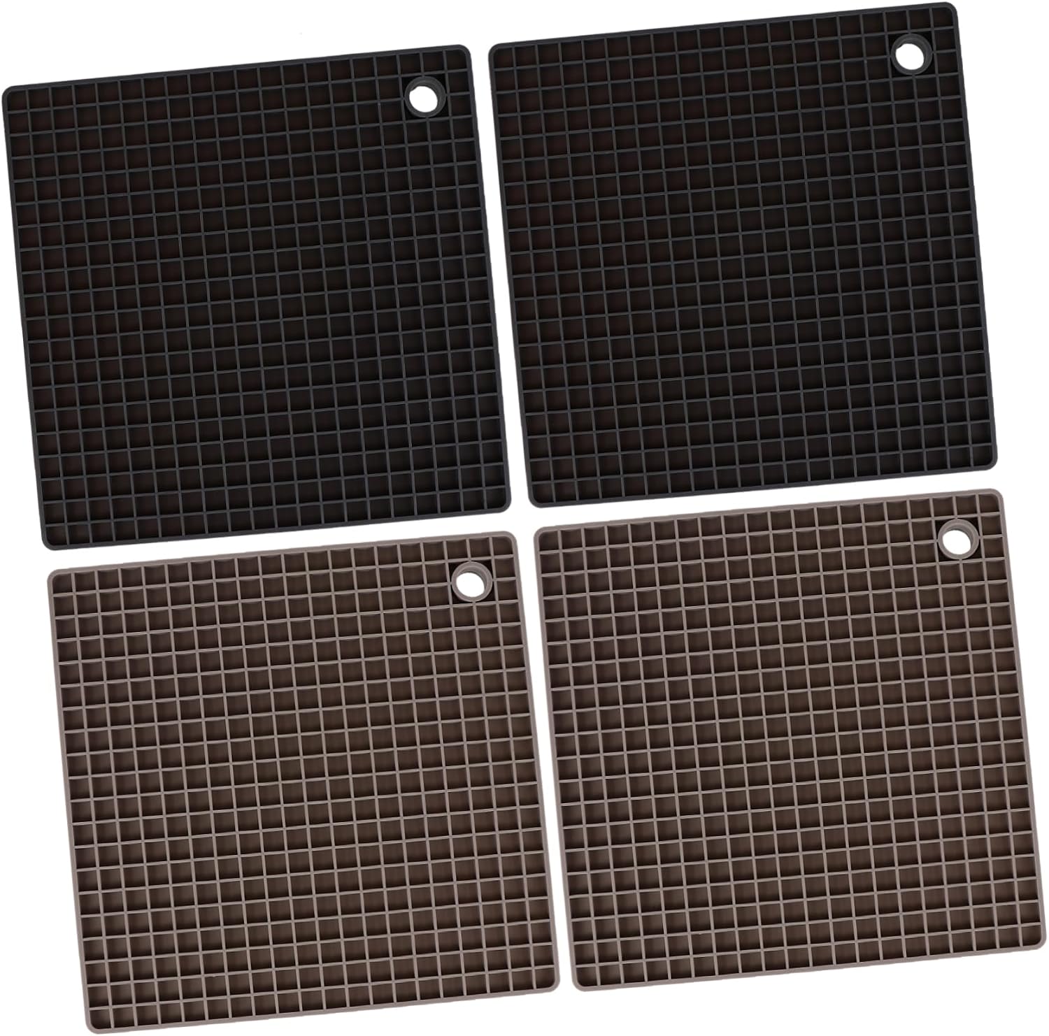 Mikinona 4pcs Trivets Non- Placemats for Hot Pots Bowls and Dishes for Kitchen Countertops and Dining Tables Cold Warm