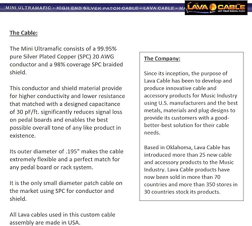 Miniatura 2 de Lava Mini ultramafic (Morado)9inchEfectos de Guitarra Bass Instrumento, S-shaped Patch Cable con conectores tipo de Premium Gold Plated  pulgadas