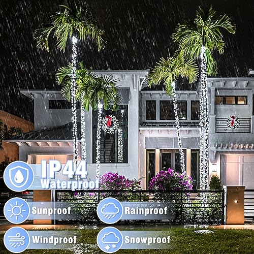 Miniatura 5 de Tira de luces LED de Navidad de 165 pies, 500 luces LED de Navidad enchufables para interiores con impermeable, 8 modos de luces parpadeantes para