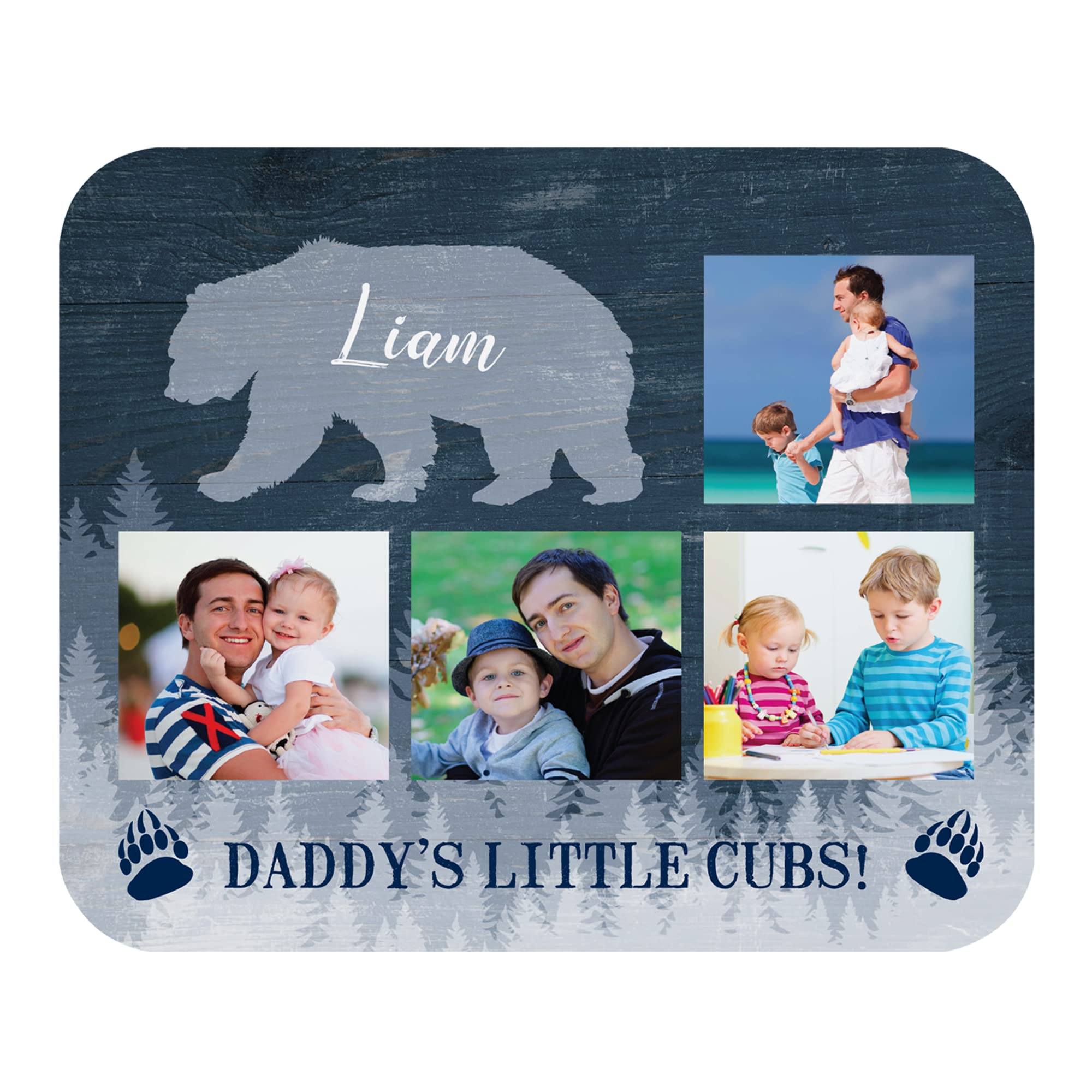 Let's Make Memories Personalized Papa Bear Photo Mouse Pad - Father's Day - for Him - Best Dad - for Dad - Computer Accessory