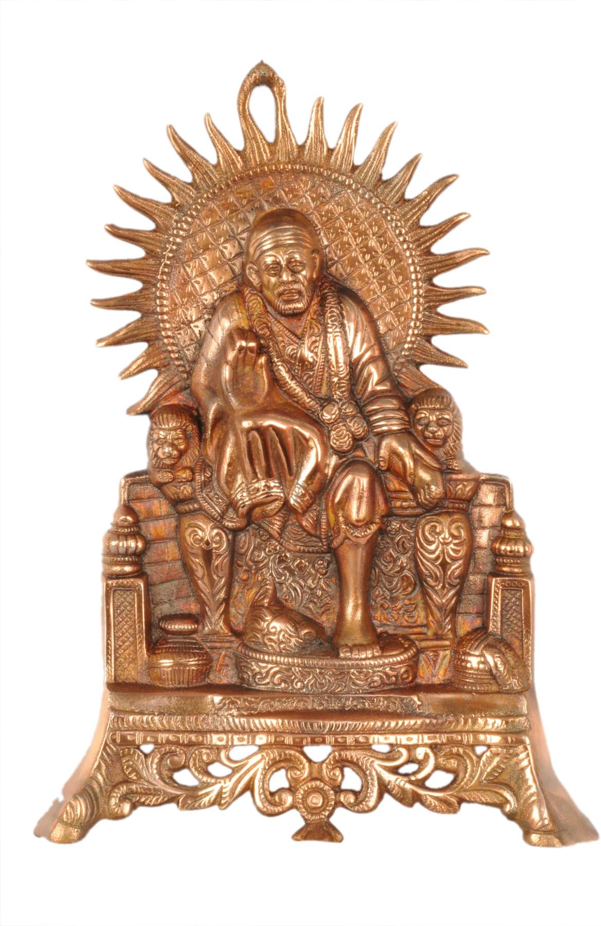 Best 15" Shirdi Sai Baba Statue 2 in 1 Handmade Metal Copper Plated Home Wall Decor Art