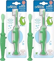 Vista 19 de Cepillo de dientes de Dr. Brown's para bebés y niños pequeños - Cocodrilo, libre de BPA - Edad 1-4 años