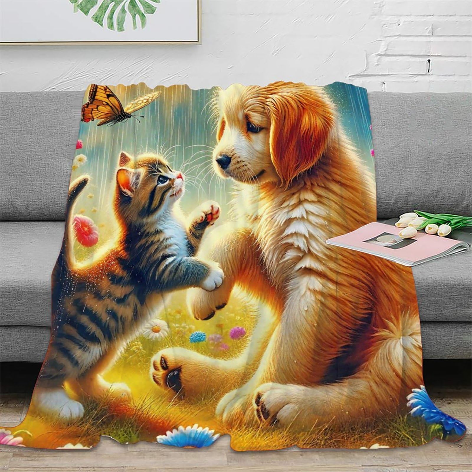 Couverture housse de canapé chat mignon pour voyage et camping