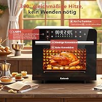 Karienvir 36L Digitális Mini Sütő 1800W - Légkeveréses Hőlégkeverős Sütő Időzítővel, 100-230°C, Olajmentes Sütés, 7 Kiegészítővel 3