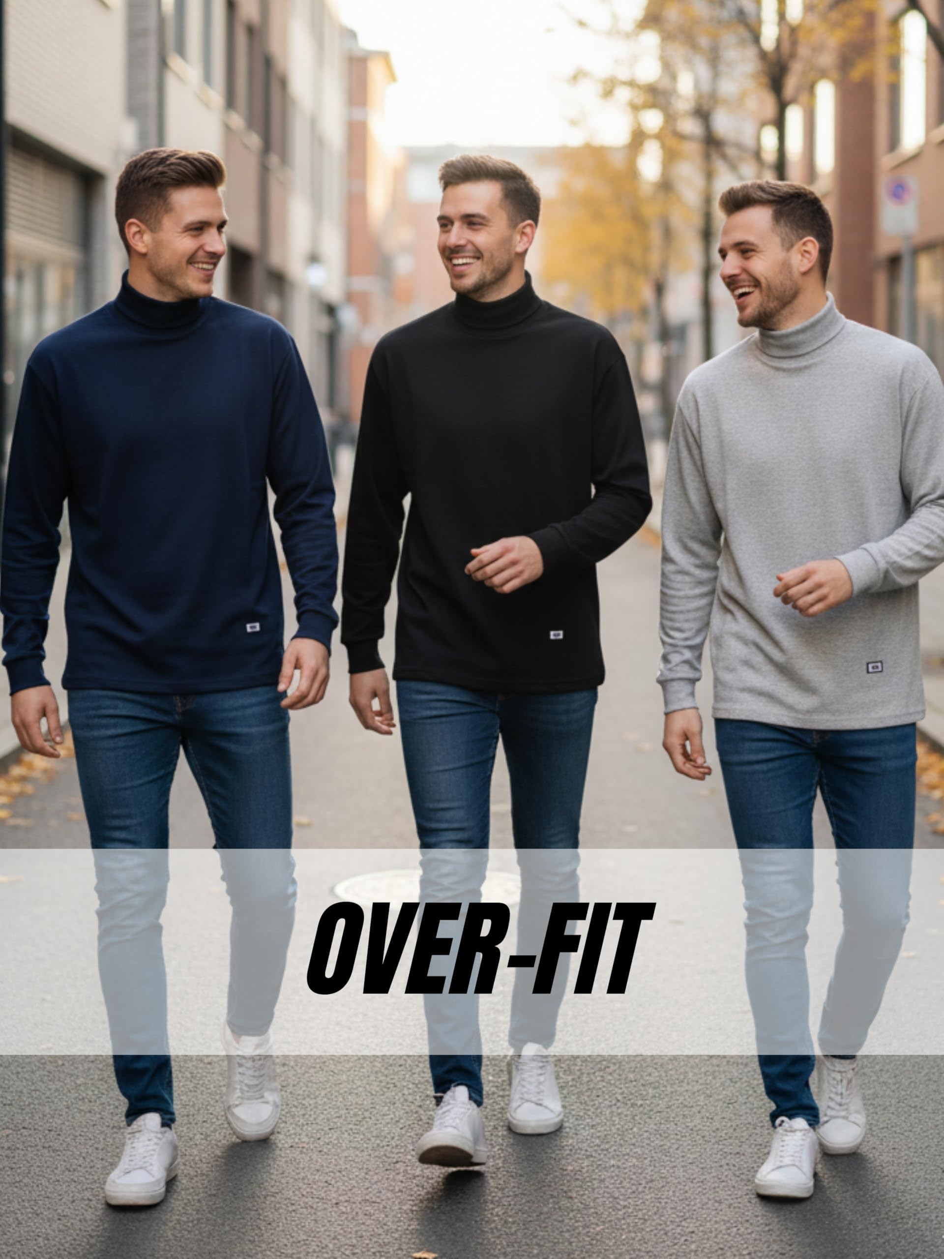 o-day Maglia Lupetto Uomo a Collo Alto in Caldo Cotone 100% – Maglia Dolcevita Uomo vestibilità Comoda e Morbida – Taglie M-XXL