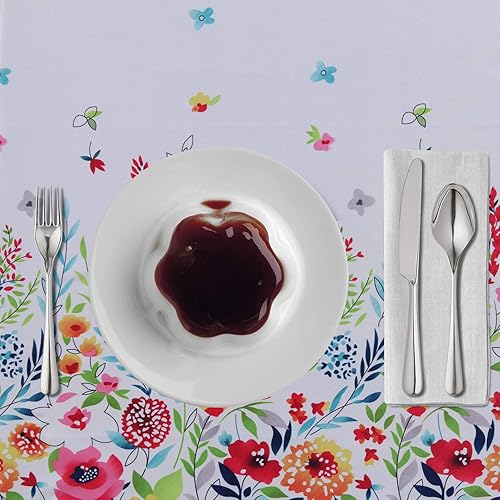 Miniatura 10 de LUSHVIDA Mantel redondo de Halloween, mantel redondo de tela de araña de 60 pulgadas, lavable, resistente a las arrugas, funda decorativa para cena