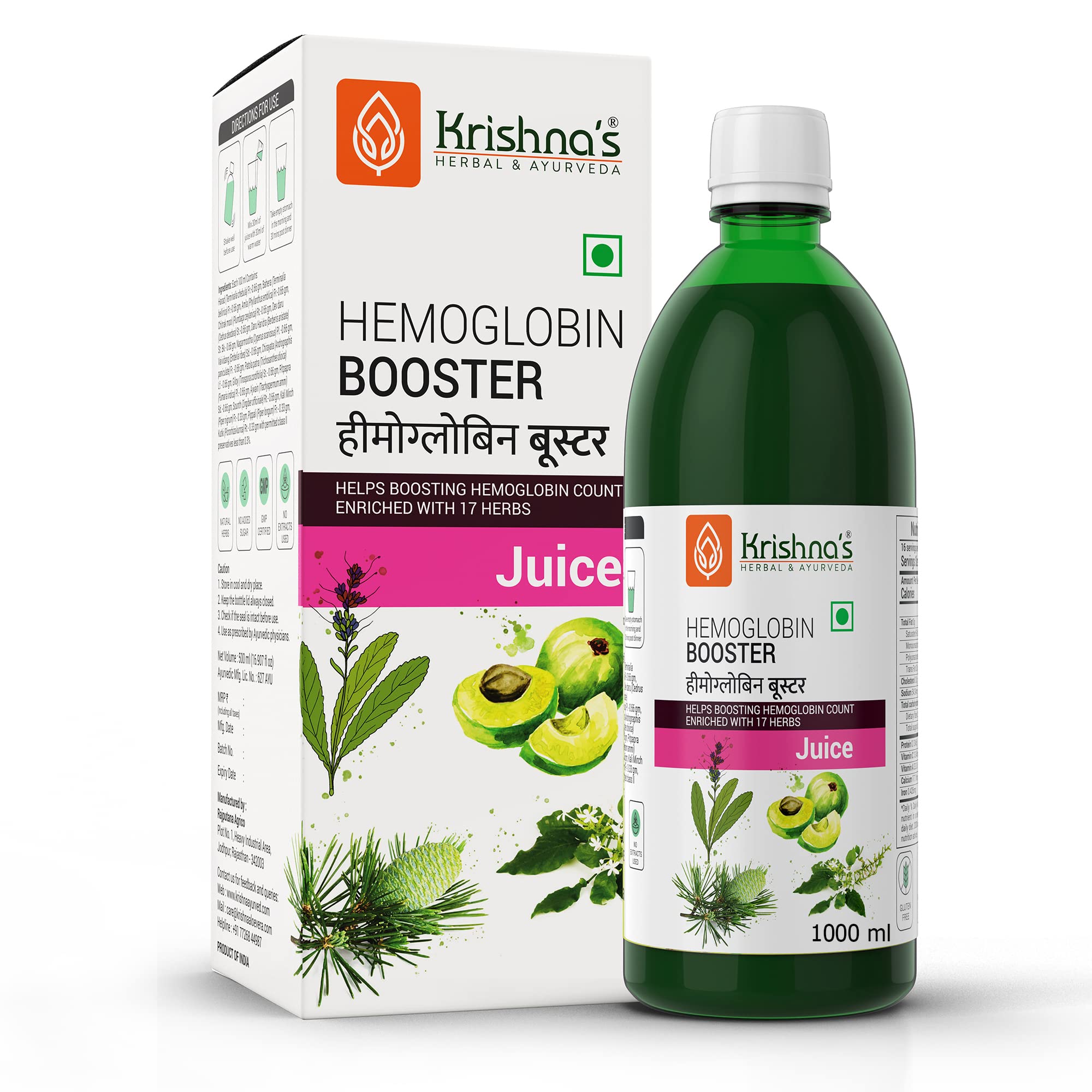 See full amazon price history chart for KRISHNAS HERBAL & AYURVEDA Hemoglobin Booster Juice-1000 Ml|Helps To Improve Your Haemoglobin Count|Goodness Dev Daru, Kutki, Amla & 13 Other Super Herbs KRISHNAS HERBAL & AYURVEDA Hemoglobin Booster Juice-1000 Ml|Helps To Improve Your Haemoglobin Count|Goodness Dev Daru, Kutki, Amla & 13 Other Super Herbs (B09PNBBMFY) Amazon Price History, Amazon Price Tracker