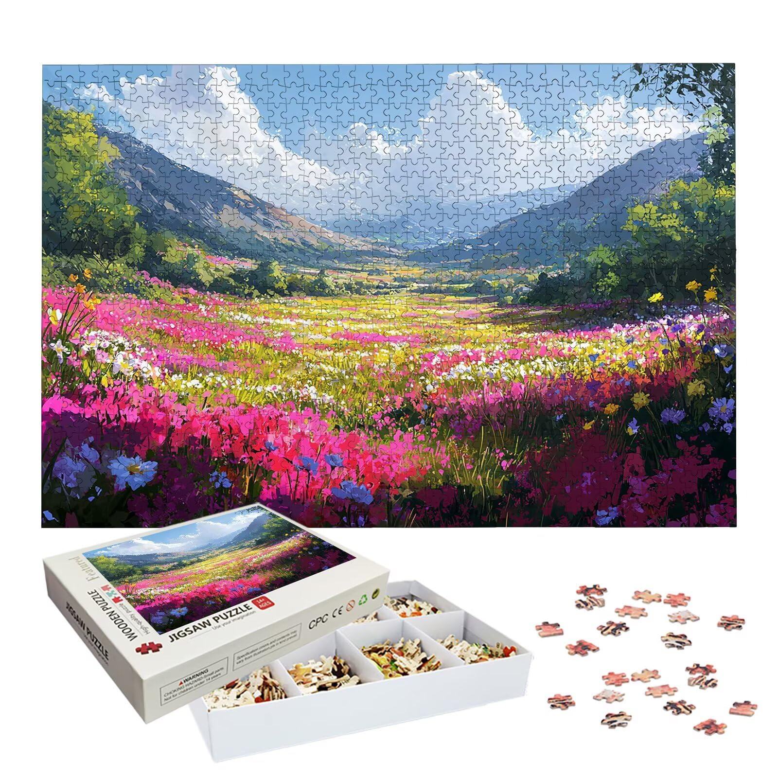 Puzzle 5000 Teile, Landschaft Puzzle 5000 Teile Erwachsene, Klassische Puzzles Wiese, Holzpuzzle Erwachsene, Puzzlespiele für Die Ganze Familie, Geschenke für Frauen, Geschenke für Männer, -7457