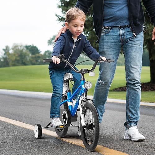 Miniatura 3 de 67i Boys Toddler Bike with Training Wheels, 121416 Inch, Adjustable Handlebar & Seat, Bell, Water Bottle Cage, Reflective Stripes & Front Light -