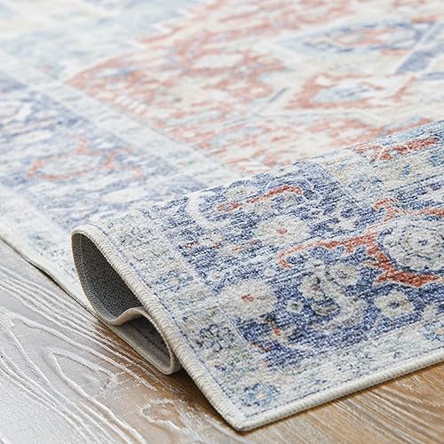 Miniatura 7 de jinchan Alfombra de área lavable de 4 x 6, alfombra vintage antideslizante para interiores, ultra suave, antideslizante para guardería, sala de