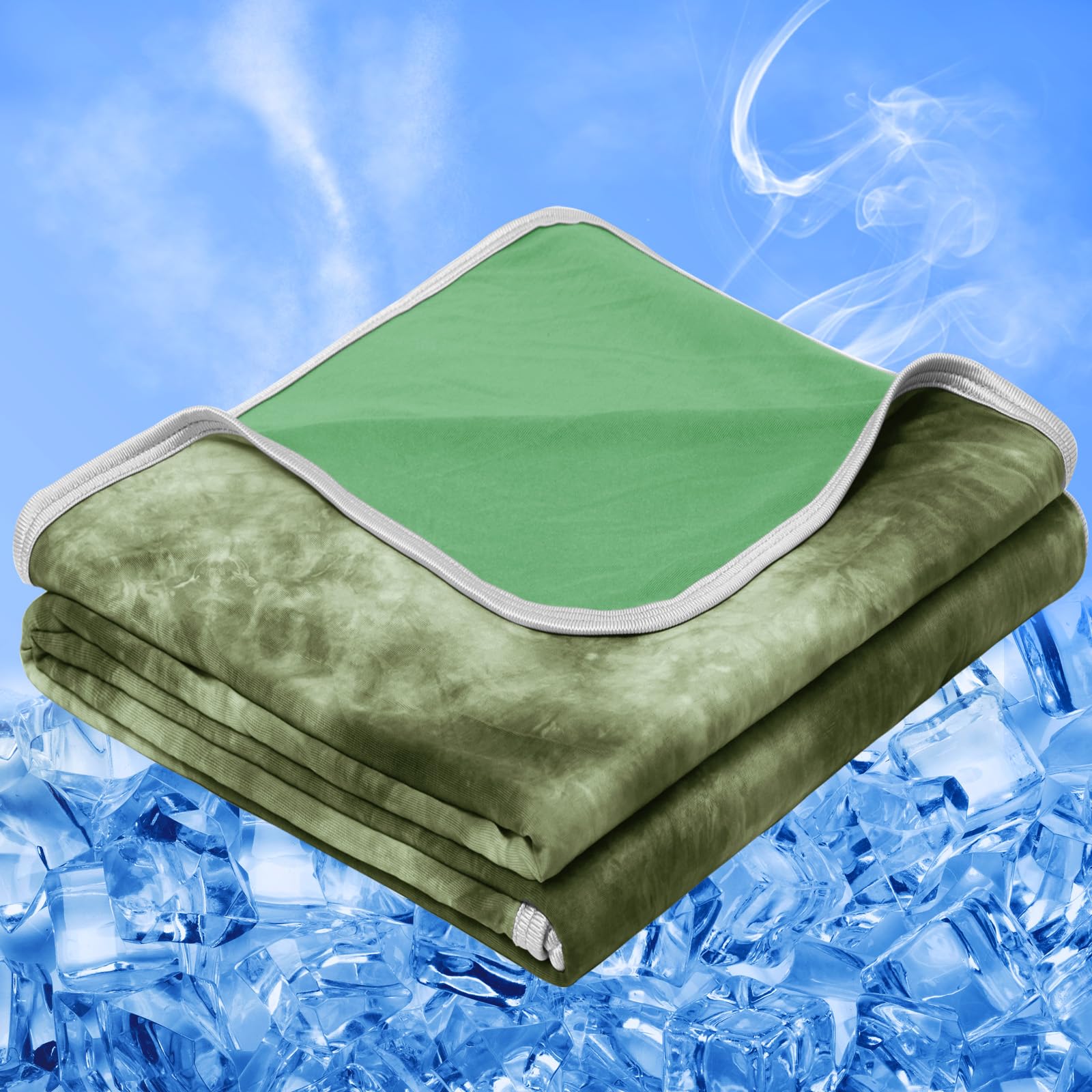 inhand Cooling Blanket Single Size – Summer Cool Bedding, Cold Blanket for Sleeping, Hot Sleepers & Adults, Lightweight Summer Blanket for Single Bed, Sofa, Chair–130x170cm, Aqua green