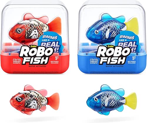 Robo Alive Robo Fish Robotic Swimming Fish (Blue + Red)