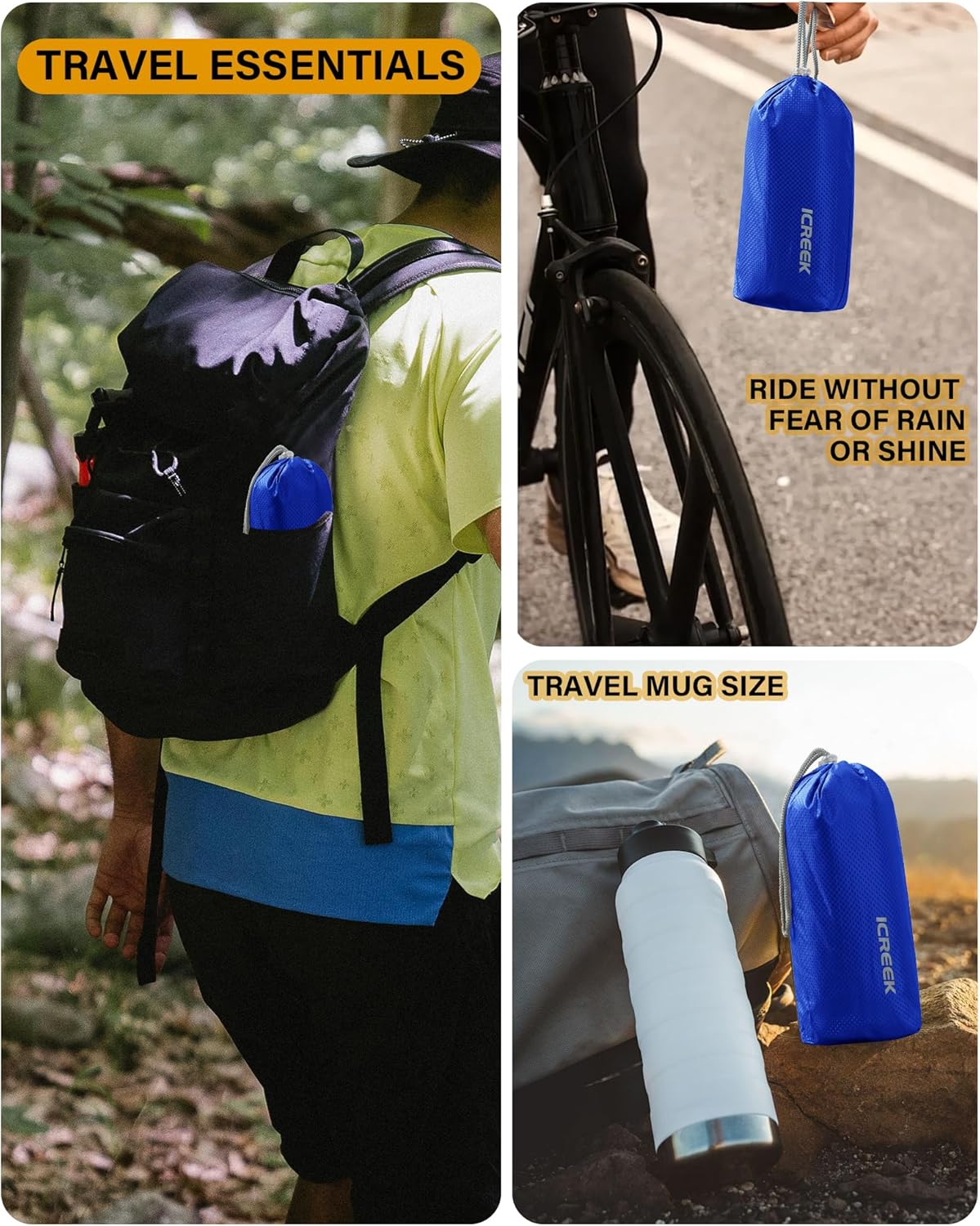 iCreek Hooded Rain Poncho Packable Unisex Raincoat Jacket with Pocket Waterproof Lightweight for Hiking, Camping, Outdoor - Image 4