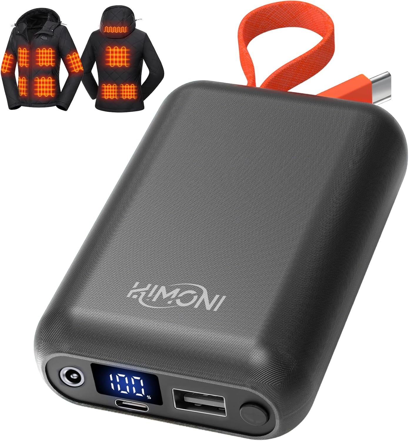 𝟕.𝟒𝐕/𝟱𝗩 𝟮𝗔 𝟯𝗔 𝟮𝟬𝟬𝟬𝟬𝗺𝗔𝗵 Heated Vest Battery Pack for ORORO, Venustas, Tidewe, Power Bank with LED Display for Heated Vest Jacket Pants Gear Chair Seats Blanket