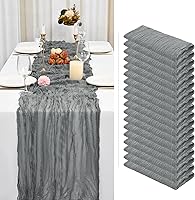 Vista 310 de Showgeous 10 Pack Baby Pink Cheesecloth Table Runner 10FT Long Semi-Sheer Gauze Table Runner Boho or Rustic Wedding Decor for Wedding Decor Arch