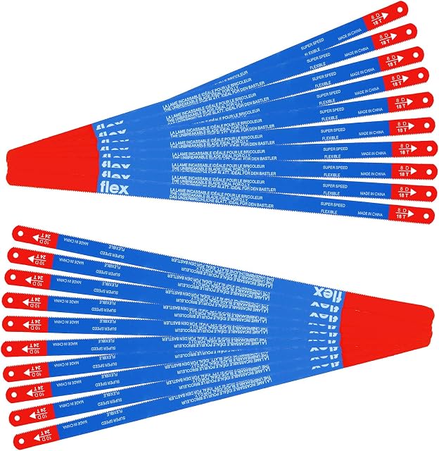 20 Pcs Hacksaw Replacement Blades, JatilEr Metal Cutting Hacksaw Blades with 18 Teeth and 24 Teeth Per Inch