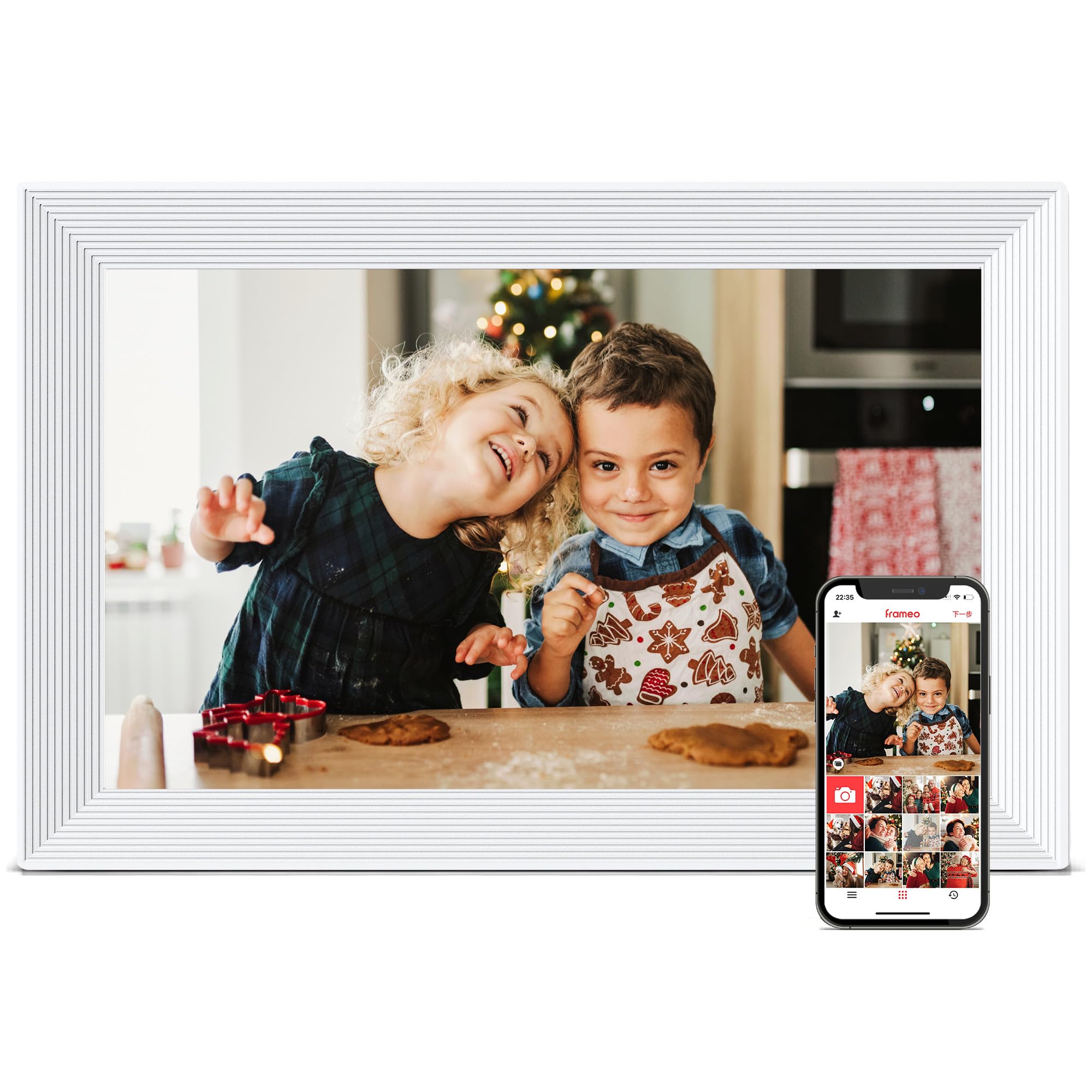 Frameo WiFi Digital Picture Frame, Birthday Gifts for Women, 10.1 Inch 1280 * 800IPS Touch Screen Digital Photo Frame, 32GB Memory, Auto-Rotate, Share Picture Video, Birthday Gift for Mom, Dad, Wife