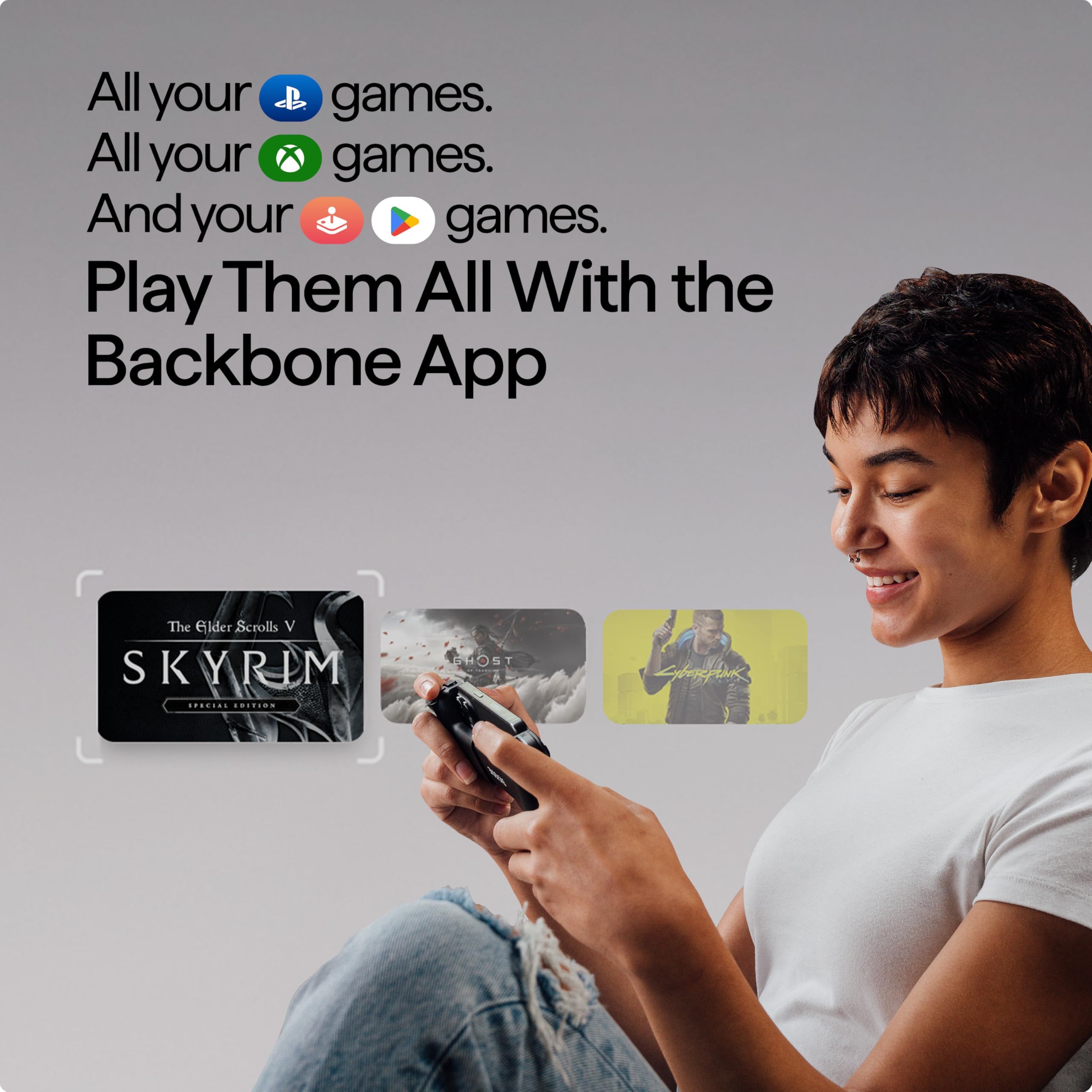 BACKBONE One Mobile Gaming Controller per iPhone (Lightning) - 2nd Gen - Trasforma il tuo iPhone in una console di gioco - Gioca a Xbox, PlayStation, PC e App Store (3 mesi di Apple Arcade inclusi)