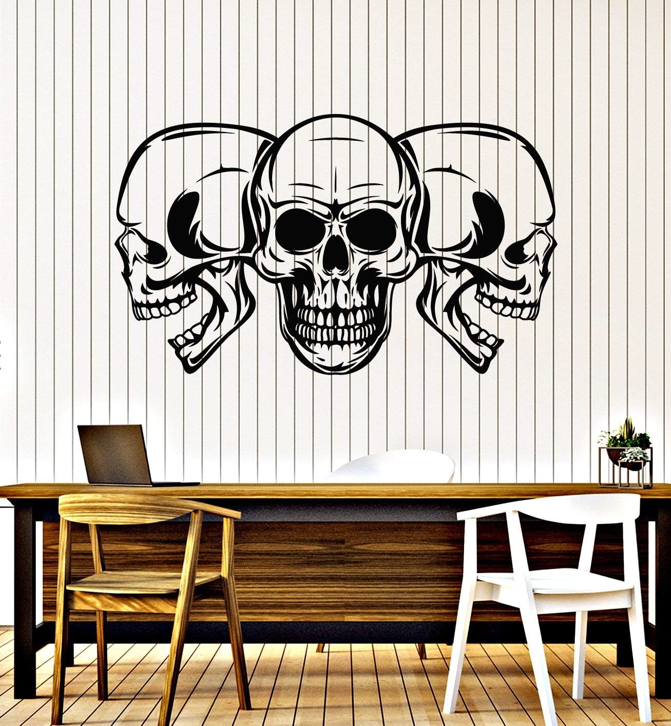 WallStickers4ever Vinyl Wall Decal Skulls Dead Patterns Horror Skeleton Boys Room Stickers Mural Large Decor (g5035) Black