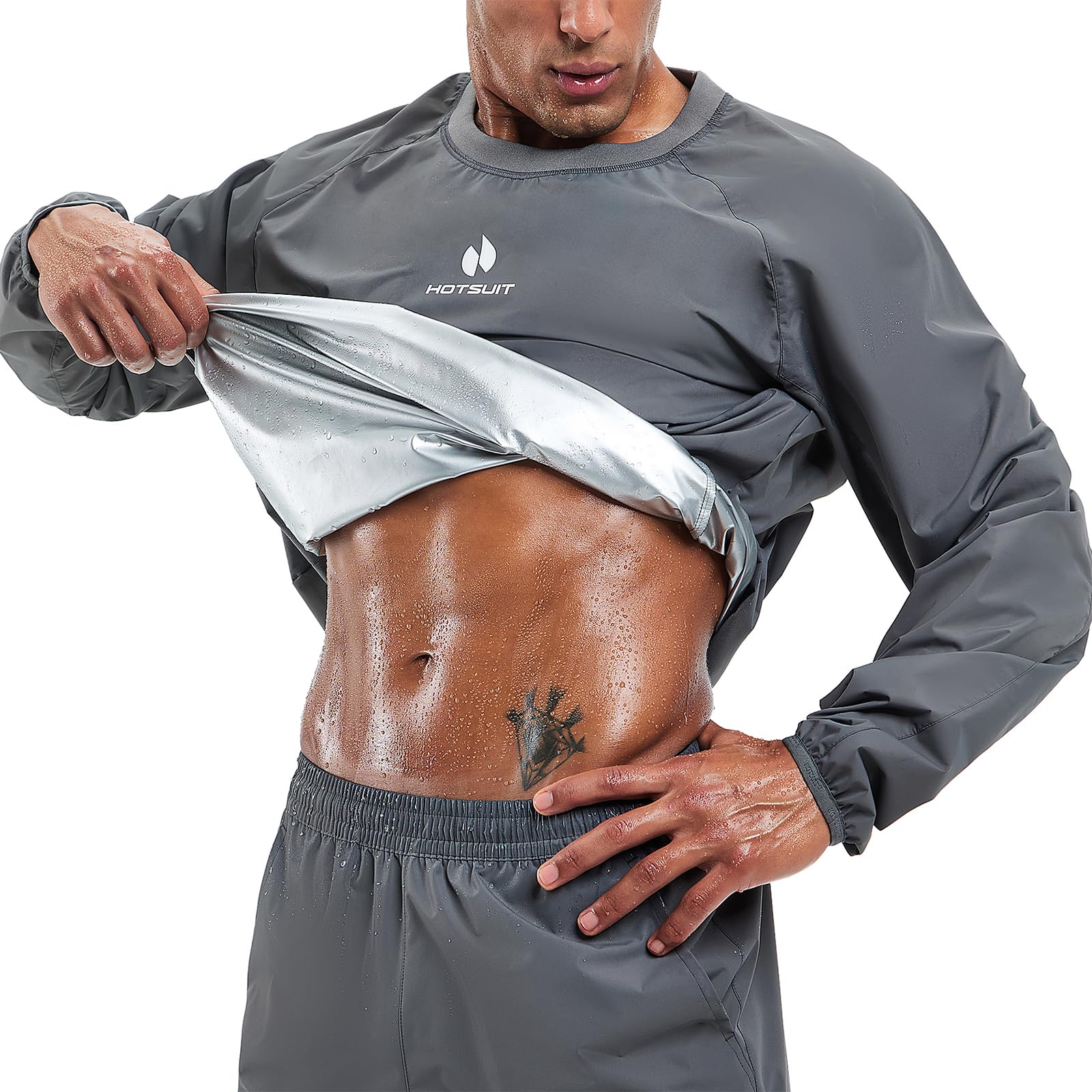 HOTSUIT Sauna Suit, No Sweat Sweating, Long Sleeve, Men's, Women's, Large Size Recommended, Washable, Large Sweating, Weight Loss, Running, Walking, Fat Burning, Training Wear